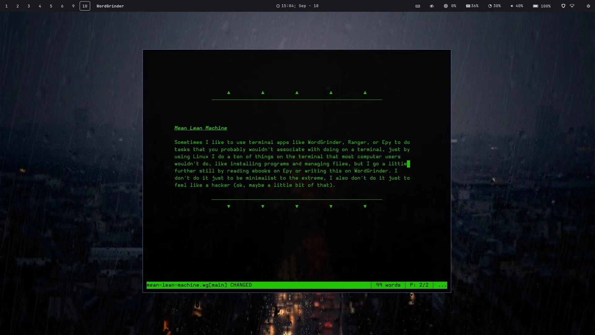 Terminal applications screenshot